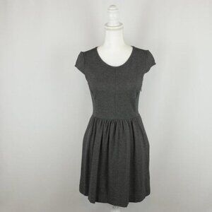 Madewell Screenplay Women's Small Gray Knit Ponte Scoop Neck Short Sleeve Dress